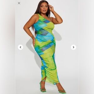 Plus Size Mesh Maxi Dress